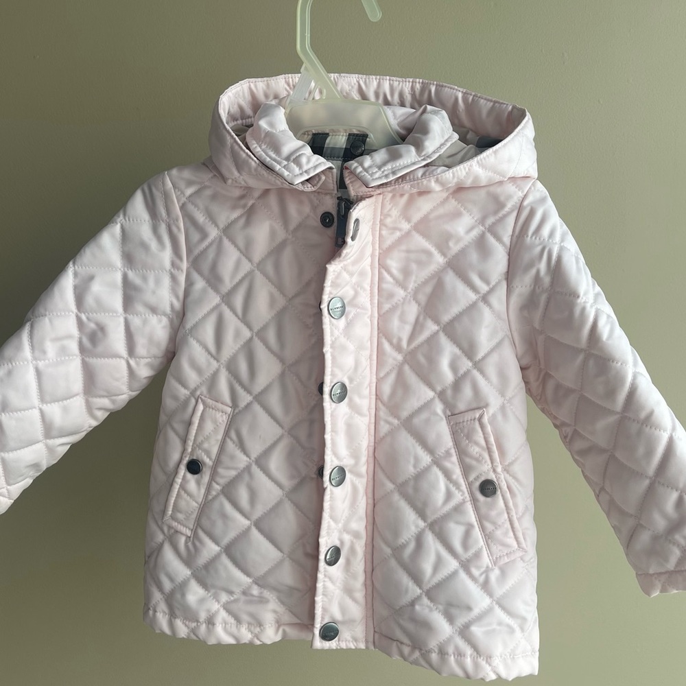 Burberry 100% Authentic Toddler Blush Pink Jacket Size 18M